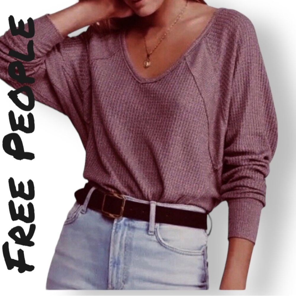 NWT Free People Santa Clara Thermal Size Small - Mulberry